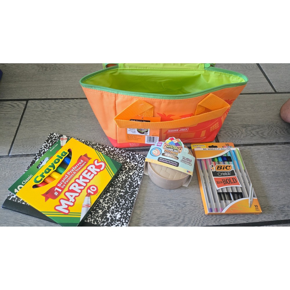 Trader Joes Insulated Mini Tote School Supply Bundle Mystery Dumpling